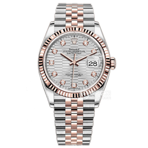 VS廠勞力士36m間玫水紋鉆銀面日志丹東3235機